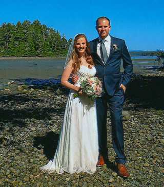 Ruth's grandson Neil and his new bride Amanda